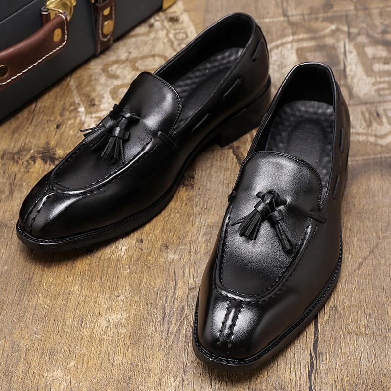 Fashion Britain Fashion New Men's Pointed Tassel Patchwork Patent Leather shoes Designer Formal Wedding Prom Dress Homecoming Footwear