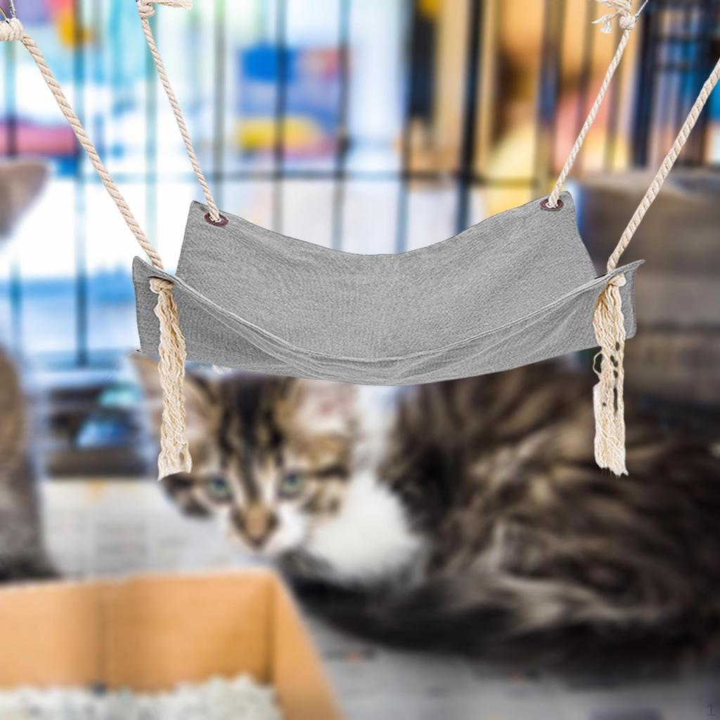 Breathable Cat Hammock Sleeping Mat Lounge Four Seasons, Hanging Reversible Basket Sunshine Seat
