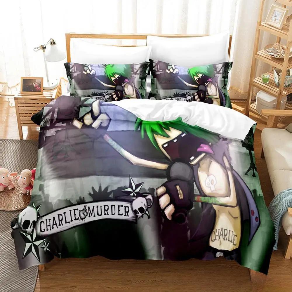 

3D Print Game Charlie Murder Bedding Set Single Twin Full Queen King Size Bed Set Adult Kid Bedroom Duvetcover Sets Home Textile EU Single(135*200cm)3pcs