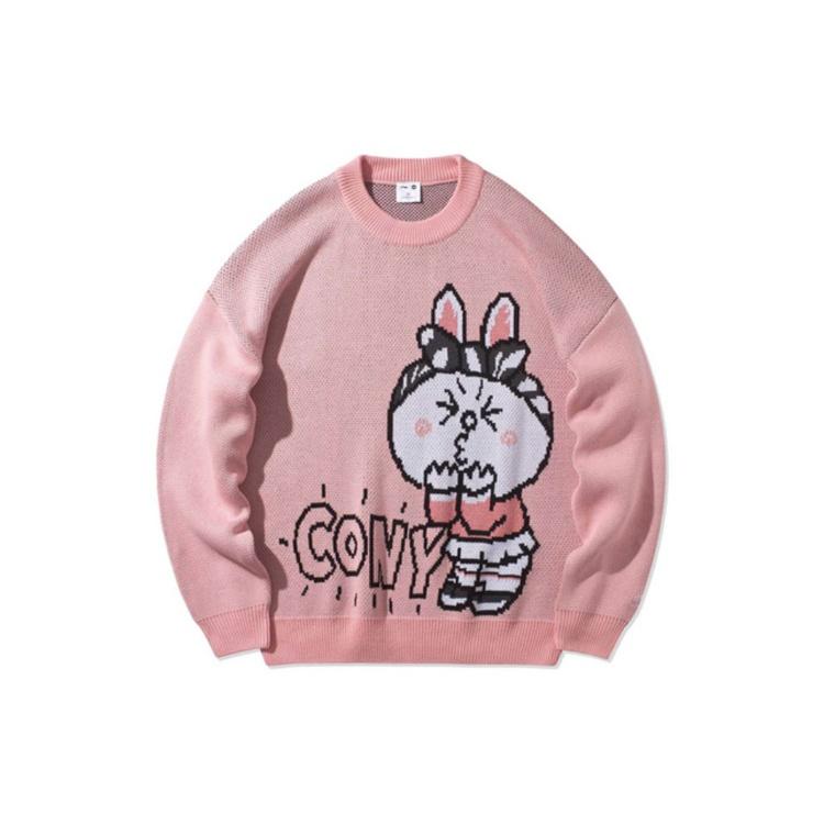 Li-Ning x LINE FRIENDS Graphic Crew Neck Sweater Pink Men s AMBQ046-3 L
