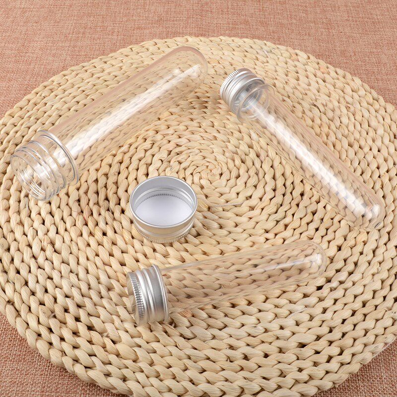 30ml/40ml/100ml Transparent Cylindrical Plastic Test Tube Mask Powder Bottles Bath Salts Candy Storage Bottle Fire Extinguisher Bottles