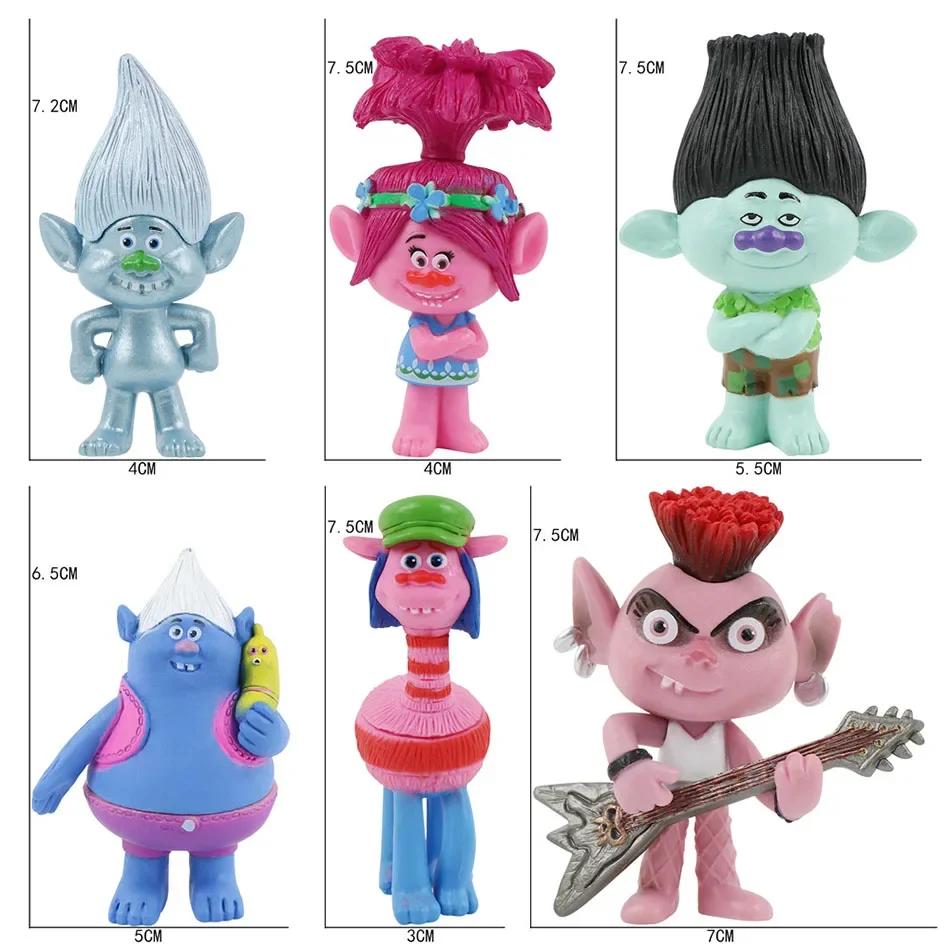 18PCS Trolls Branch Critter Skitter Figure Cool Cute Kawaii Anime Figure Toy Doll Model Decoration room decoration Birthday Gift