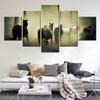 5 Pieces Canvas Wall Art Home Decor Animals Horses Herd Wallpaper Painting Modular Picture Print For Interior Decoration Artwork