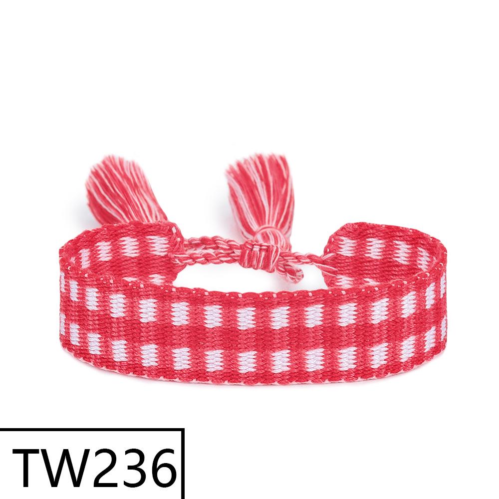 Customizable Handmade Bohemian Tassel Bracelet with Embroidered Logo - European & American Ethnic Friendship Style