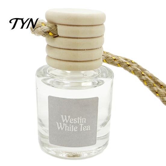Hanging Essential Oil Bottle for Closet Car Aromatherapy, Glass with Volatile Wooden Stopper Diffuser, Portable Interior Accessories Air Freshener