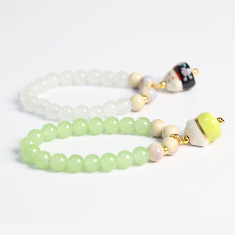 Boho Fortune Cat Charms Bracelet For Women Stretch Wire Couple Bracelet Jewelry Accessories Gifts