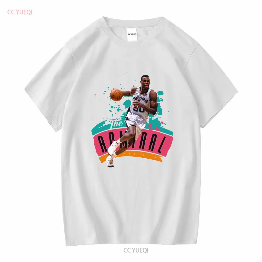 David Robinson caricature T shirt Black vintage Washed fashion Comfortable Soft Slightly Unisex graphic Top For Everyday Wear