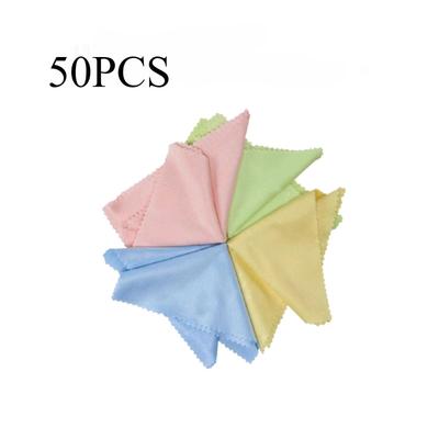 50PCS Smooth and Lint Free Glasses Lens Cleaning Cloth Jewelry Gold As Silver Polishing Sheets Glass Traceless Clean Products