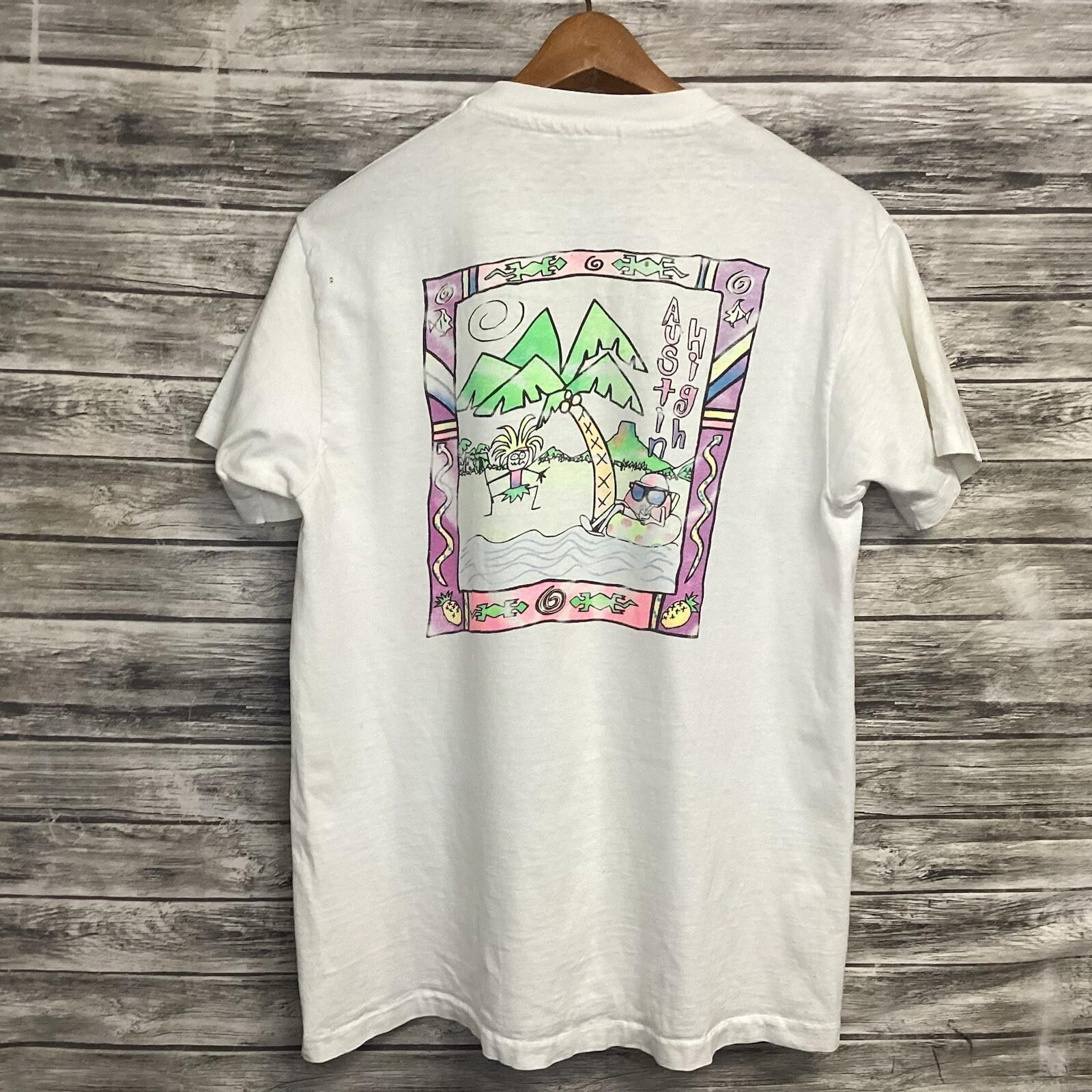 Vintage Austin High School Shirt Mens Large White 1990 Summer Graphic Tee 90s Unisex T-Shirt L