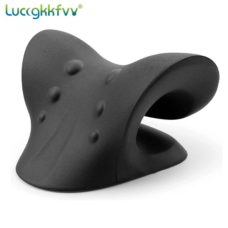 

Neck Stretcher Massage Relaxer Cervical Traction Pillow for Pain Relief Neck Support Chiropractic Massager Corrector Device чёрный