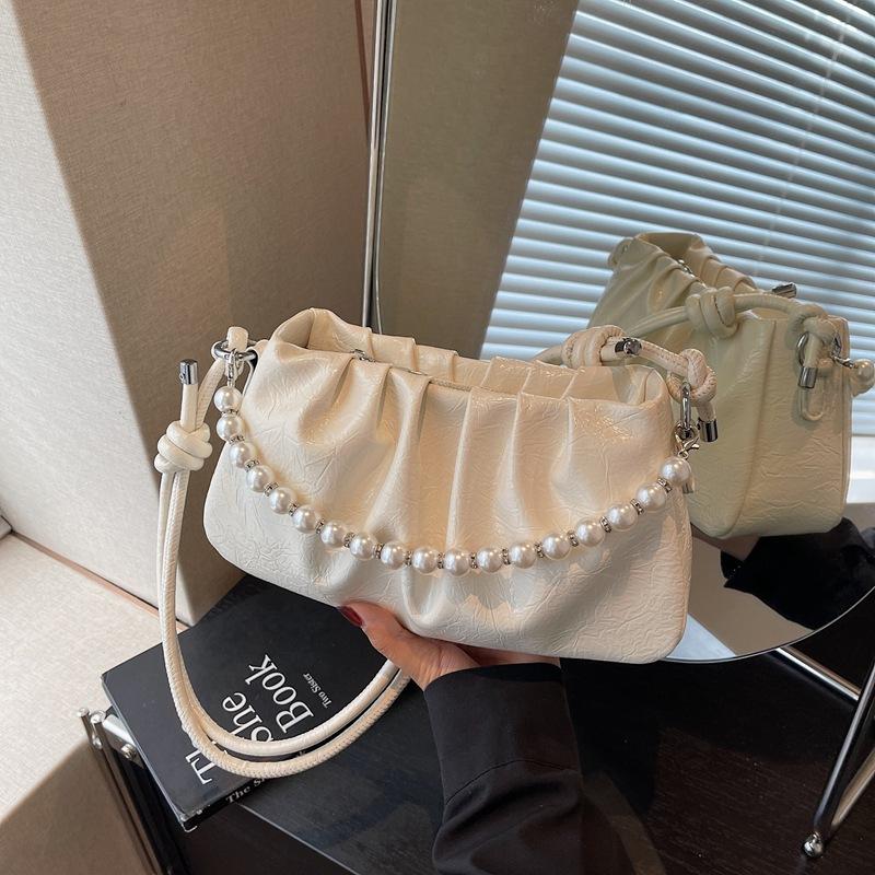 Women's Bags New Versatile Handbags Women's Shoulder Bags Crossbody Bags Folded Pearl Cloud Bags