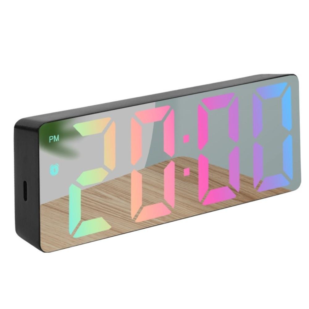 Multi-functional LED Alarm Clock Dual Snooze Voice Control Electronic Clock Large Letter Temperature Display Digital Alarm Clock