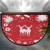 Christmas Old Man Red Half Round Door Mat Non Slip Washable Semi Circle Area Rug Absorbent Soft Half Moon Rug Home Decor