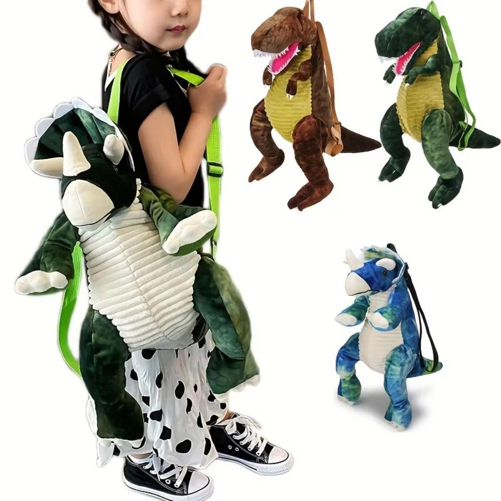 Creative Cartoon Dinosaur Backpack 3D Cute Dinosaur Backpack Animal Dinosaur Bag  Educational Toy