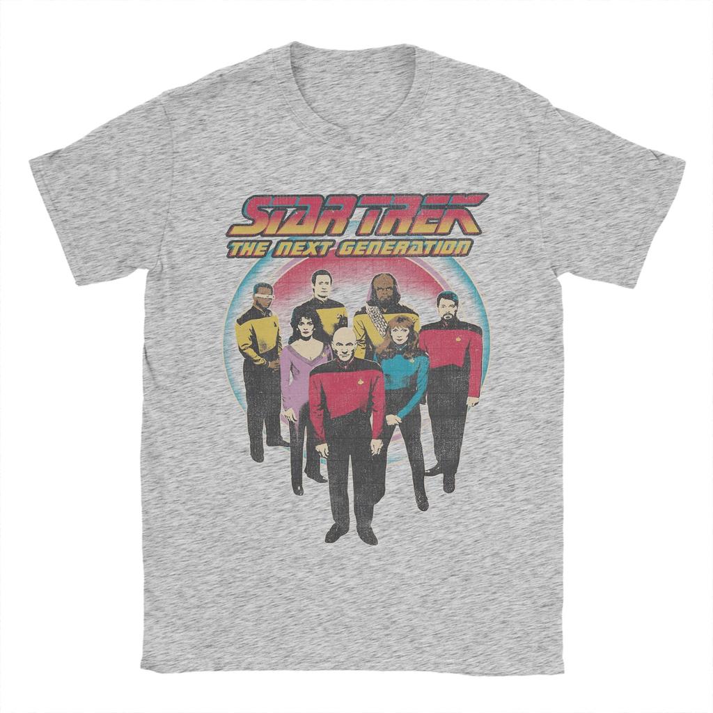 Stars Treks The Next Generation 100% Cotton T-Shirts  Fashion for Men's Summer Y2K Retro Printed Short Sleeve Clothing