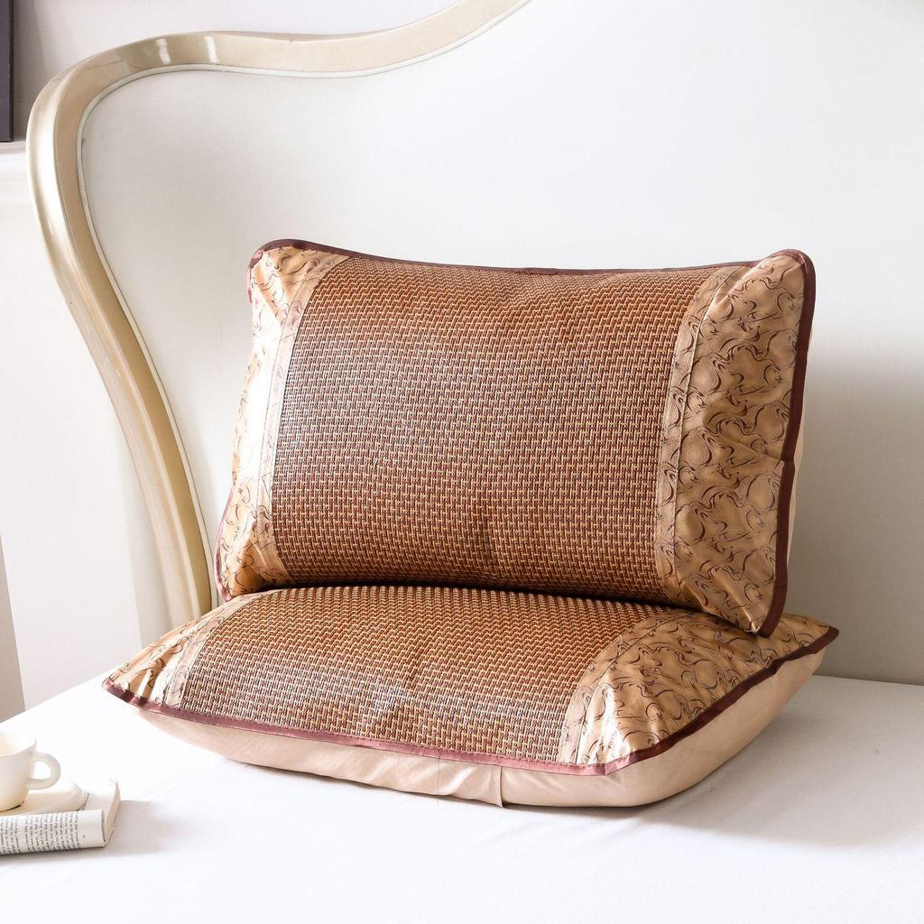 Refreshing Summer Pillowcase: Ice Silk Rattan Mat for Cool Comfort