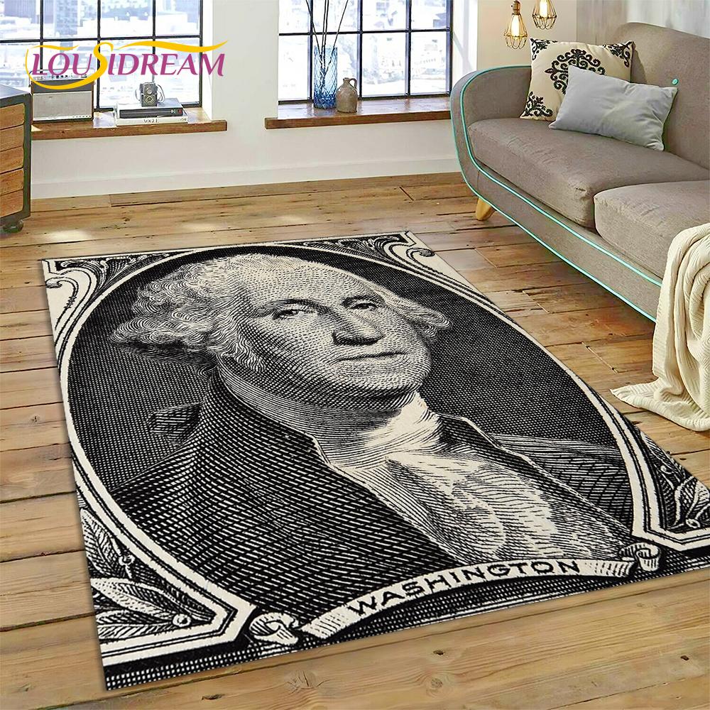 

3D Rich Dollar Euro Pound Money Мультяшний килимок для спальні, вітальні, домашнього дивана, дитячий великий декоративний килимок 160cm x 230cm