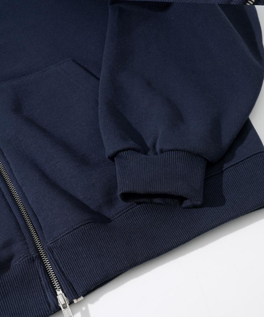 Fp142 Meteor Heavyweight Crumble Zip-Up Hoodie Navy Sjhd1392