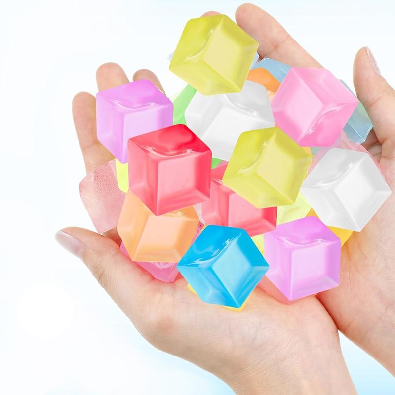 Squishy Fidget Toys Ice Cubes Soft Square Squeeze Sensory Stress Ball Anxiety Relief Party Favors Birthday Gifts Kids Boys Girls