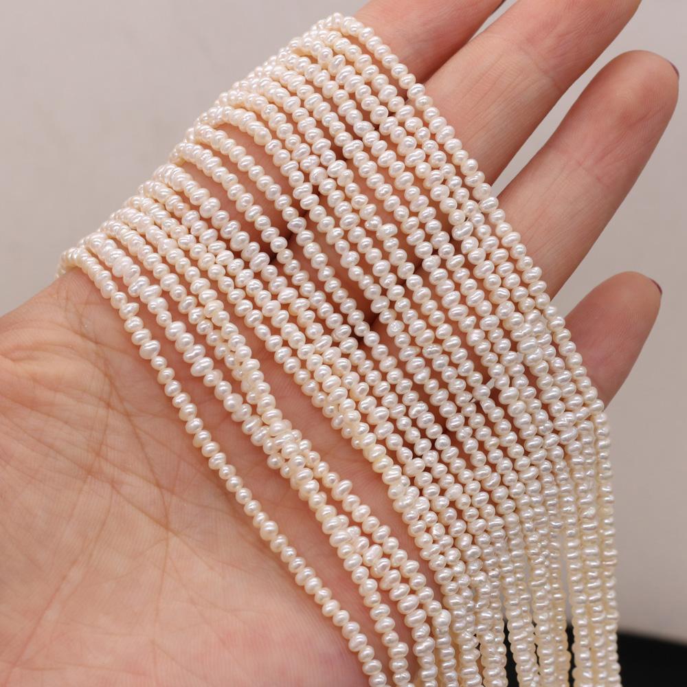 1String, White Natural Potato Shape Pearls Beads, 2-2.5mm, for DIY Necklaces Bracelets Accessories, Jewelry Making, Birthday, Wedding, Party Gift 36cm