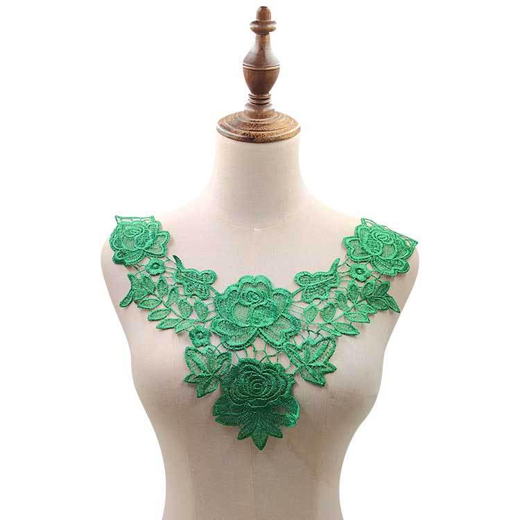 Water-Soluble Embroidered Lace Collar - DIY 3D Hollow Polyester Silk Accessory