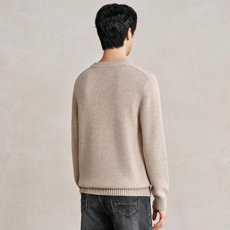 Hengyuanxiang Men's Pure Cashmere Crew Neck Thick Sweater