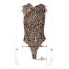 Leopard Print Asymmetrical Slim Fit Pleated Mesh Jumpsuits Women Sexy Rompers Street Fashion Sleeveless Women Bodysuits Casual Elegant Jumpsuit 26143