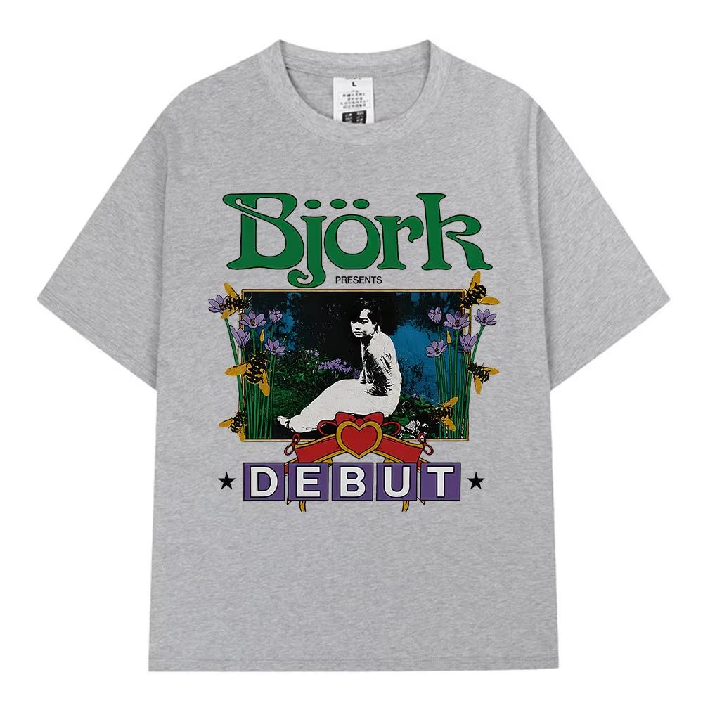 2026 New Bjork Debut Album Merch Graphic‑Print Unisex Short‑Sleeve T‑Shirt, Vintage Fashion Casual Street‑Wear Top
