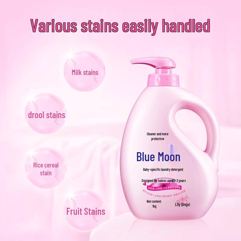 Baby Laundry Detergent - Gentle Stain Remover & Milk Stain Cleaner, No Fluorescent Agents, Bottled by Bluemoon.