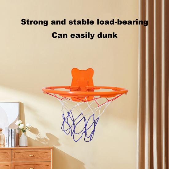 Children Silent Basketball Hoop Adjustable & Punch-Free Wall Mounted Basketball Hoop for Indoor Quiet Basketball Goal Practice Casual Game