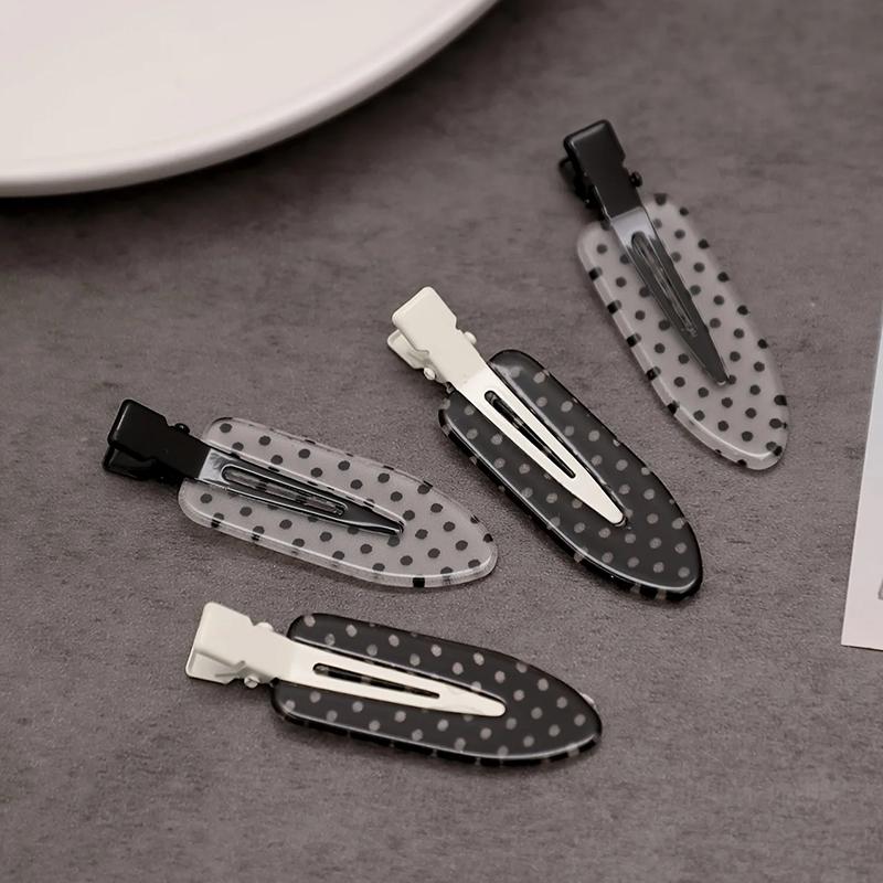 Černé bílé puntíkované akrylové sponky do vlasů Minimalistické Pevné držení Vhodné pro každodenní nošení Party oblečení Doplňky pro styling vlasů