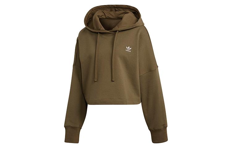 Adidas Originals Complements Sweatshirts Unisex Olive Green Hooded Moderate Regular DH2760 40