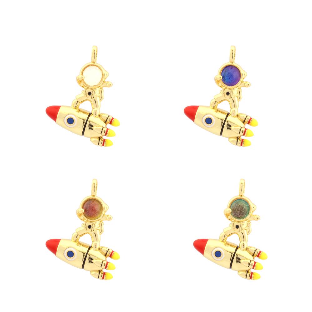 New Astronaut Crystal Pendant Necklace - Niche Cartoon Design, DIY Drop Oil Jewelry Accessories