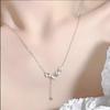 Titanium Steel Tassel Pearl Necklace with Zircon - Women's Luxury Clavicle Chain