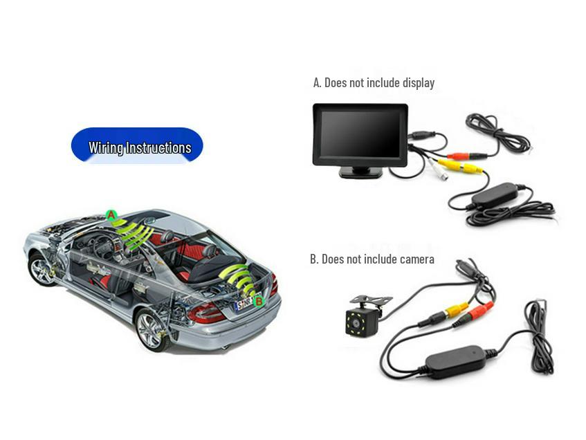 Car WiFi HD Night Vision Waterproof Reversing Camera with Blind Spot Detection and 2.4G Wireless Receiver