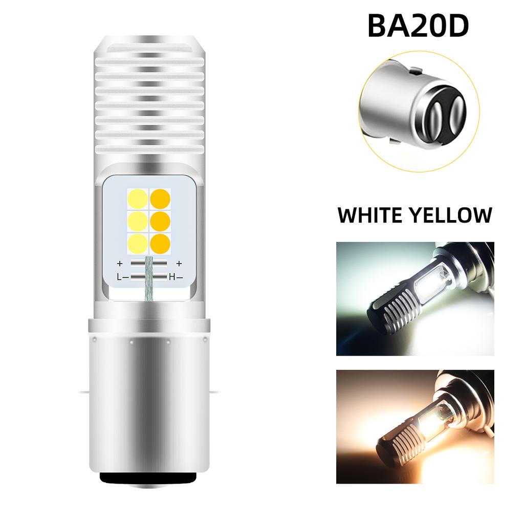 H4 BA20D P15D LED Bulbs Motorcycle Headlight Canbus Hi/Lo Beam Lamp 12SMD Super Bright Day Running Light for Motorbike Scooter