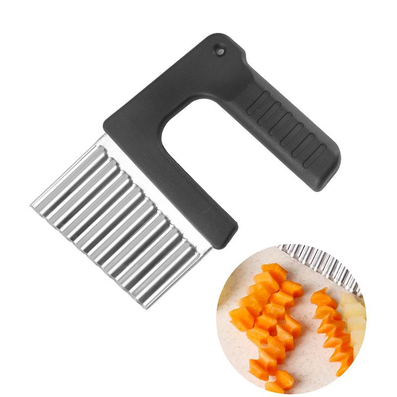 Stainless Steel Wavy Potato Cutter, Crinkle Cutting Tool For Potato, Onion And Vegetables