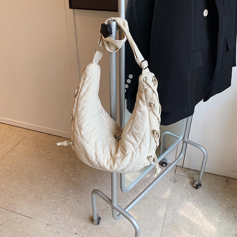 Women Fashion Shoulder Bag Large Capacity Crescent Crossbody Bag Adjustable Strap Daily Messenger Bag Simple Satchel Bag