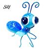 Outdoor Bee Ornament Metal Garden Statue Small Cute Bumble Sculpture Outside Fence Insect Figurine Lawn Yard Art for Backyard Table Wall Decor Display