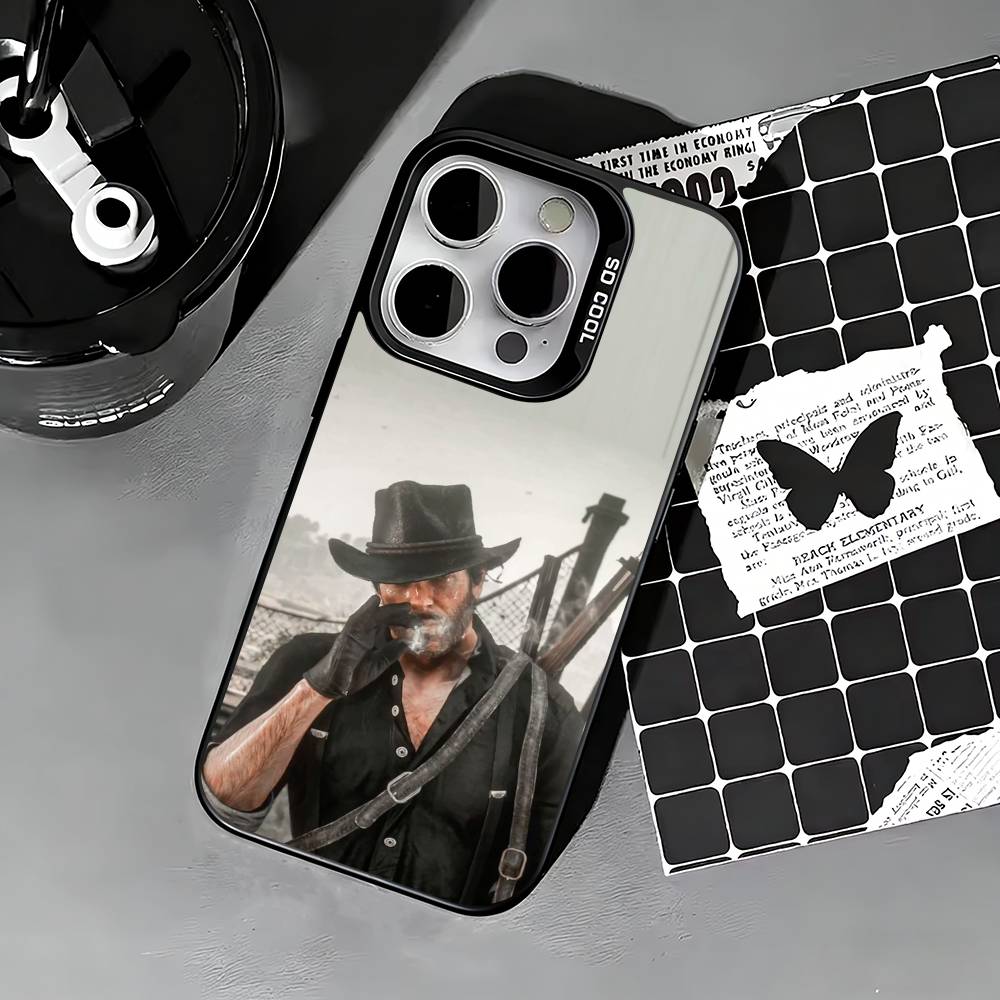 RDR2-Arthur Morgan Phone Case For iPhone 17,16,15,14,13,12,11 Plus,Pro Max,XS,Colored silver phone case