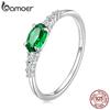925 Sterling Silber Ovaler Edelsteinring für Damen Grün Rosa Zirkonium Krappenfassung Ring Hochzeit Brautschmuck Geschenk