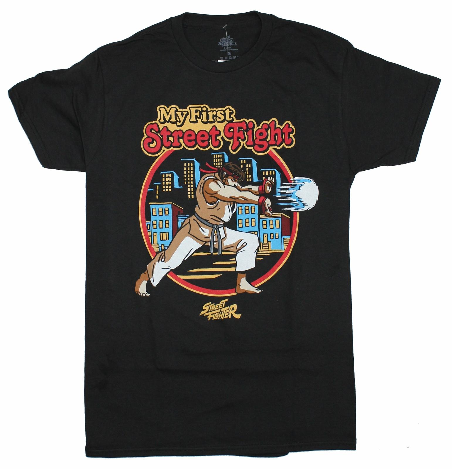Street Fighter Adult New T-Shirt - My First Street Fight Circle Pic M