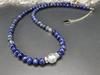 Lapis Lazuli Necklace Crystal Silver Dragon Hand Carved Natural Stone Stainless Steel Hardware 6mm Lapis Lazuli 10mm Crystal Silver Dragon [Ishigai]