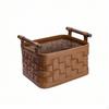 Woven Storage Basket with Handles Natural Rustic for Bedroom