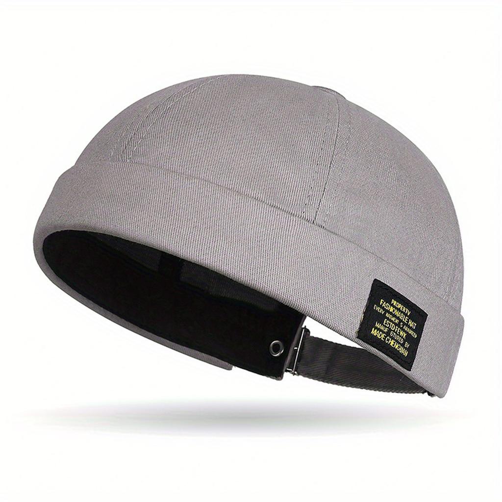 Brimless Hat for Men Women Cotton Classic Solid Color Beanie Beaded Hip Hop Hat for Outside Cycling Riding Activities