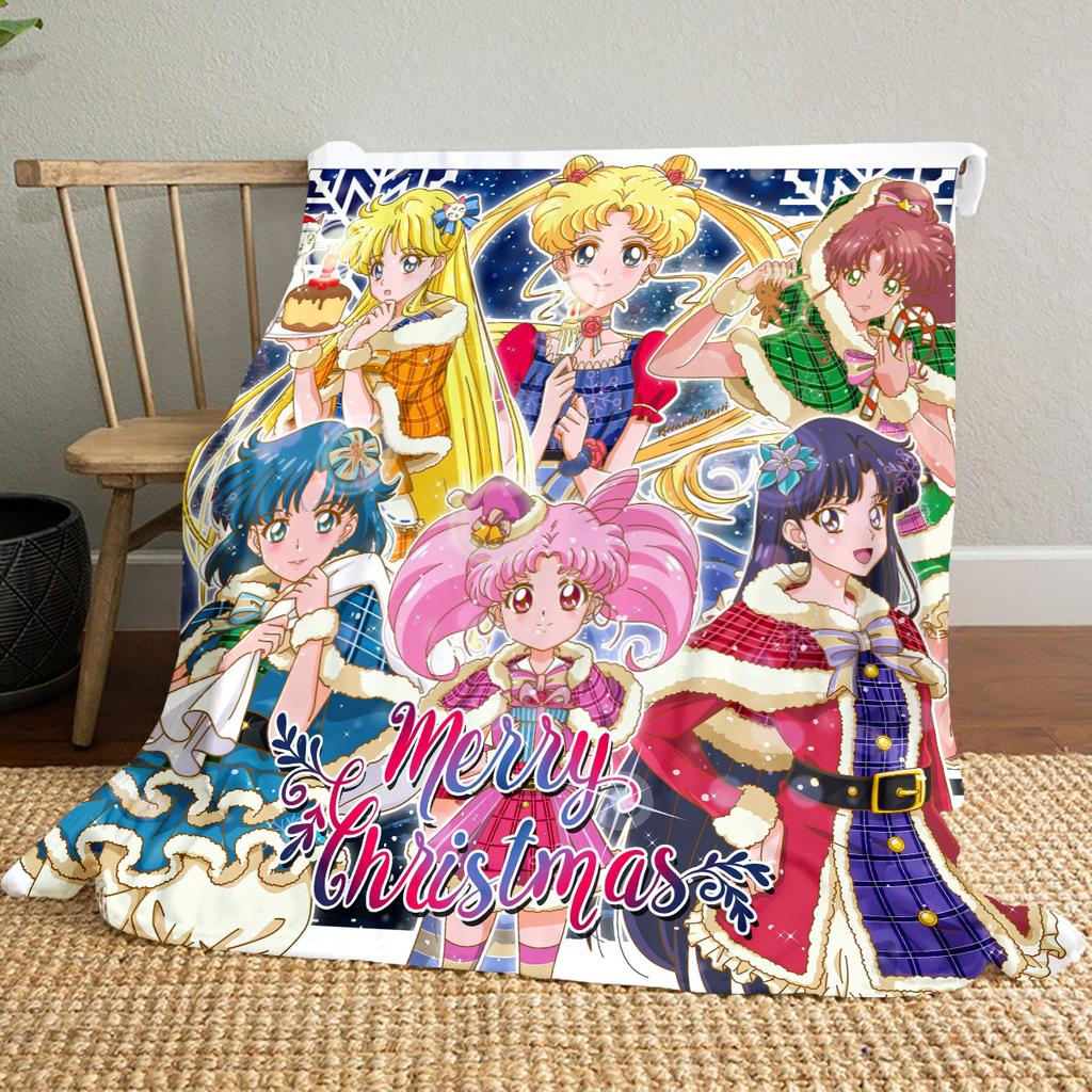 Japanese anime cute cartoon theme Sailor Moon Tsukino Usagi blanket suitable for home beds, sofa covers, office nap, outdoor warm blankets O10