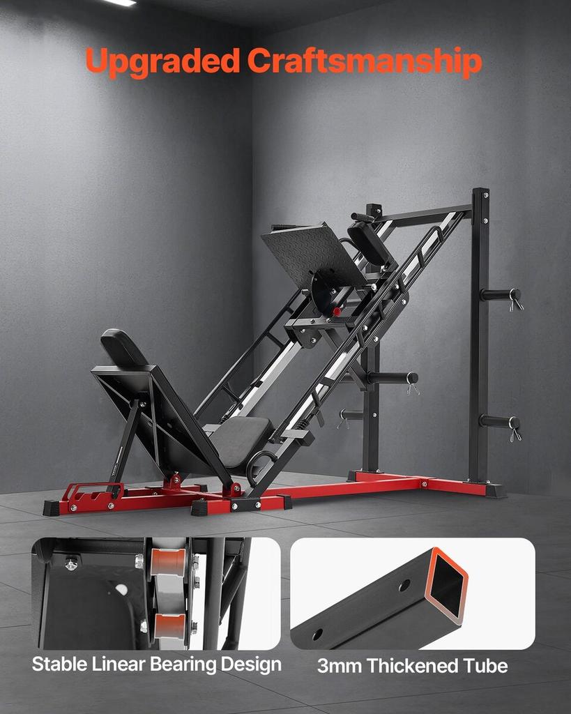 Leg Press Hack Squat Combo Machine Adjustable Lower Body Special Home Gym