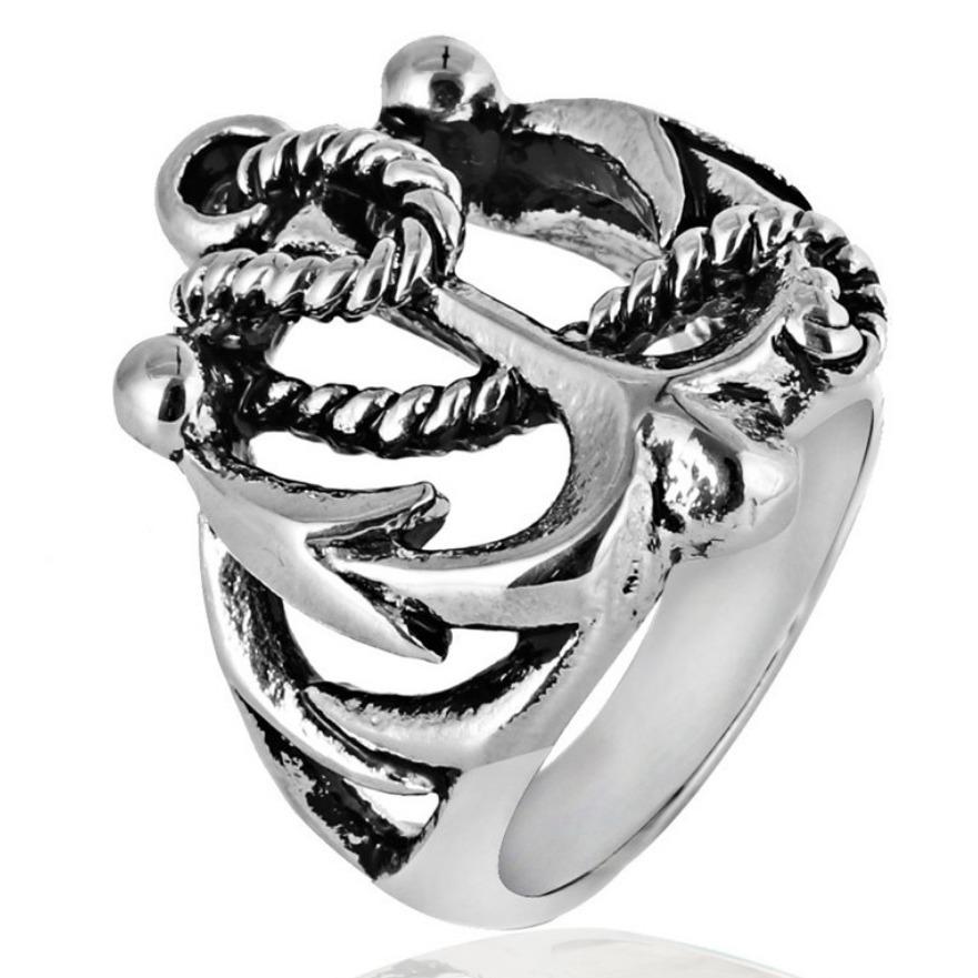 Retro Anchor Punk Trendy Men's Anchor Nail Anchor Ring