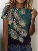 Unisexs Summer Casual Roundneck Shortsleeve Tshirt Simple Dragonfly Print Elegant Tshirt Stylish Unisexs Top