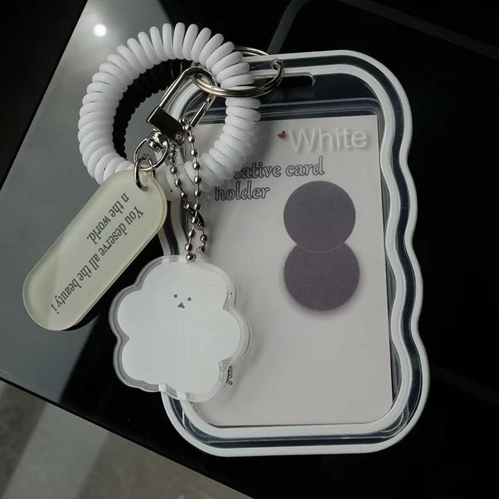 Silver Cow Poka Holder Idol Top Loader Photocard Transportation Card Student ID Keyring